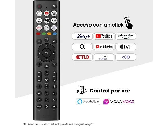 TV LED 50" - Hisense 50A6Q, UHD 4K, Quad Core/MT9603, IA 4K Upscaler, Modo Juego Plus, Control por voz, Negro