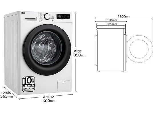 LG - lavadora F4WR5009A6W 9kg 1400rpm a