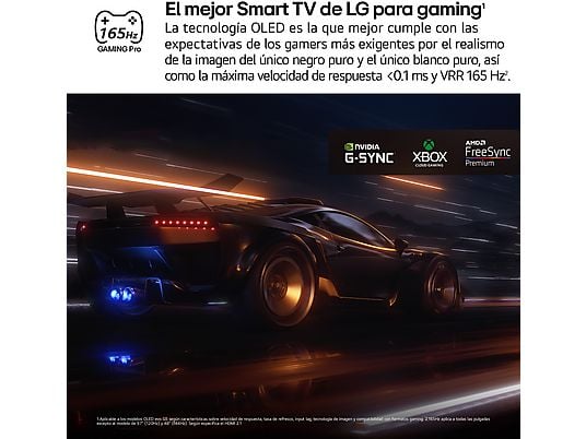 TV OLED 77 - LG OLED77G54LW, OLED 4K, Procesador Inteligente α11 AI Processor 4K Gen2, Smart TV, Gallery Deisgn, Rocky Black