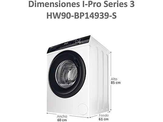 Haier - lavadora HW90BP14939S 9kg 1400rpm a