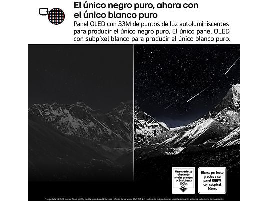TV OLED 77 - LG OLED77G54LW, OLED 4K, Procesador Inteligente α11 AI Processor 4K Gen2, Smart TV, Gallery Deisgn, Rocky Black
