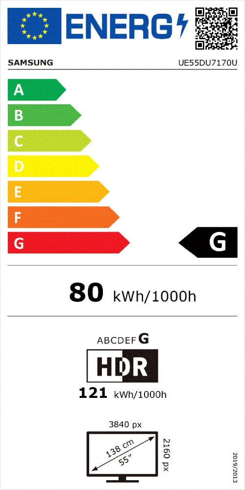 TV LED 55 - Samsung UE55DU7170U, UHD 4K, Smart TV, Negro